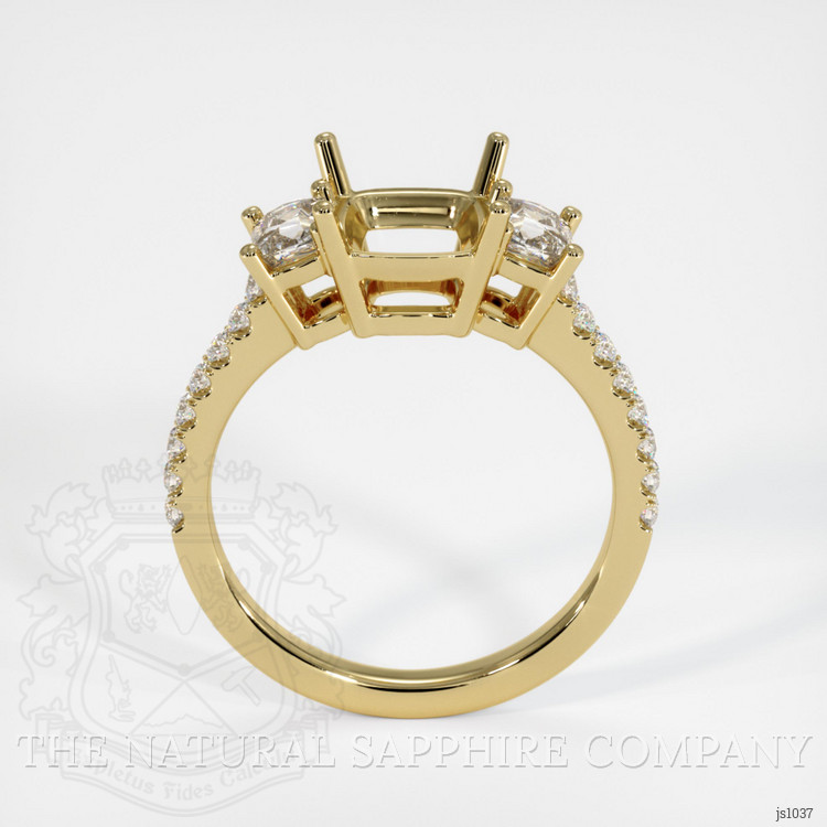18K Yellow Gold Three Stone Ring Setting