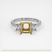 14K Yellow & White Three Stone Ring Setting Image