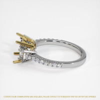 14K Yellow & White Three Stone Ring Setting Image
