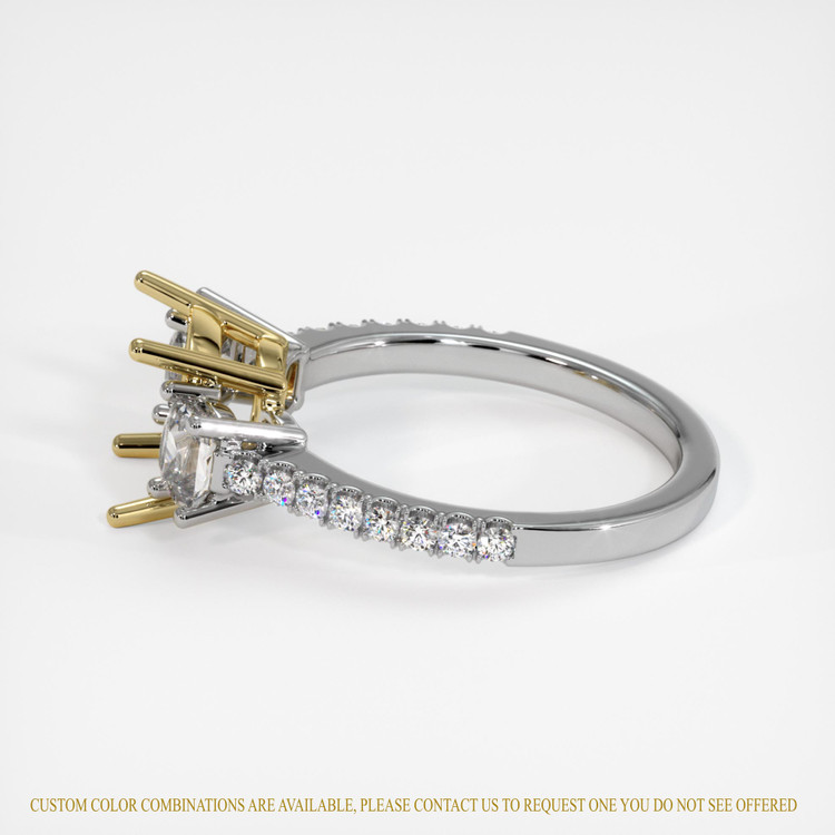 14K Yellow & White Pave Ring Setting