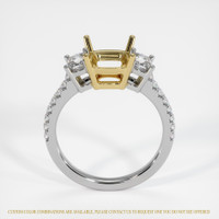 14K Yellow & White Three Stone Ring Setting Image