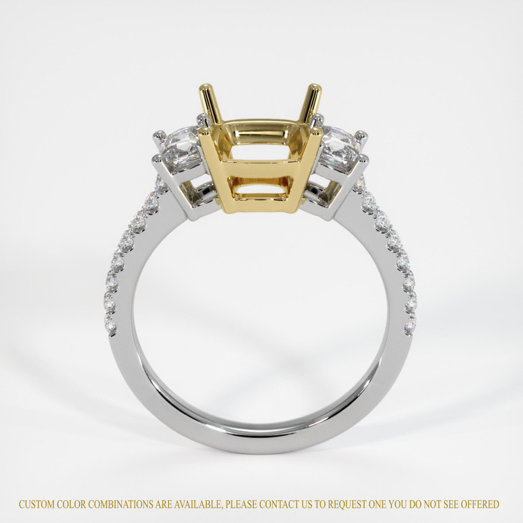 18K Yellow & White Pave Ring Setting