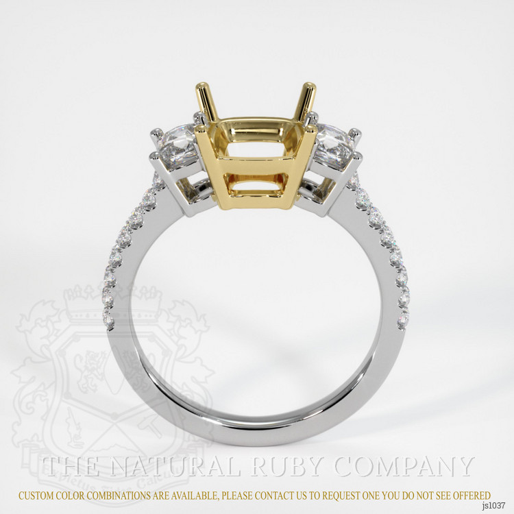 18K Yellow & White Pave Ring Setting