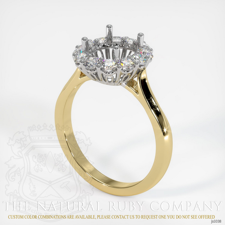 14K White & Yellow Antique Style Ring Setting