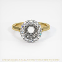 14K White & Yellow Antique Style Ring Setting Image