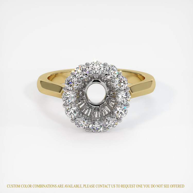 14K White & Yellow Antique Style Ring Setting