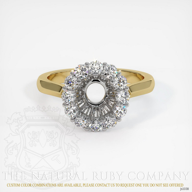 14K White & Yellow Antique Style Ring Setting