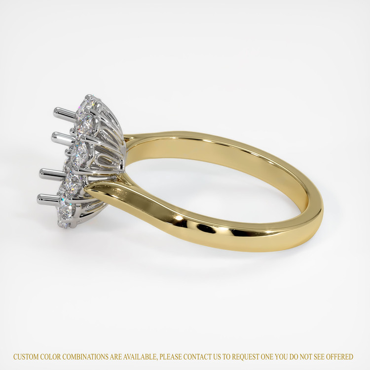 14K White & Yellow Antique Style Ring Setting