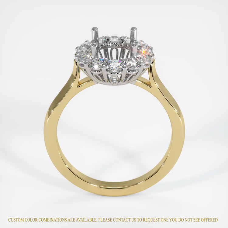 14K White & Yellow Antique Style Ring Setting