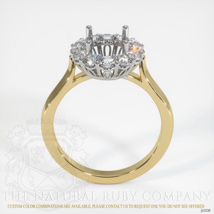 14K White & Yellow Antique Style Ring Setting