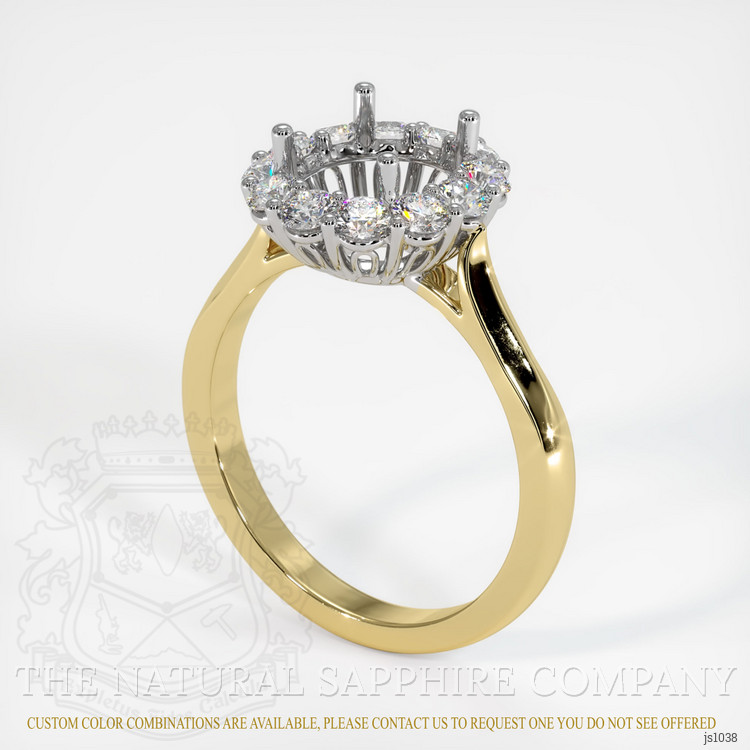 18K White & Yellow Antique Style Ring Setting