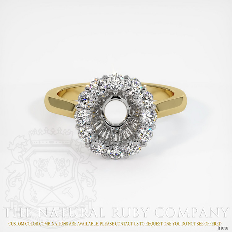 18K White & Yellow Antique Style Ring Setting
