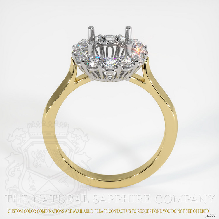 18K White & Yellow Antique Style Ring Setting