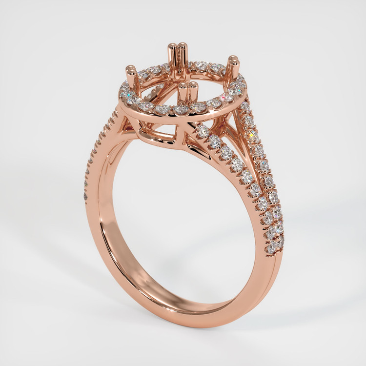 14K Rose Gold Pave Ring Setting