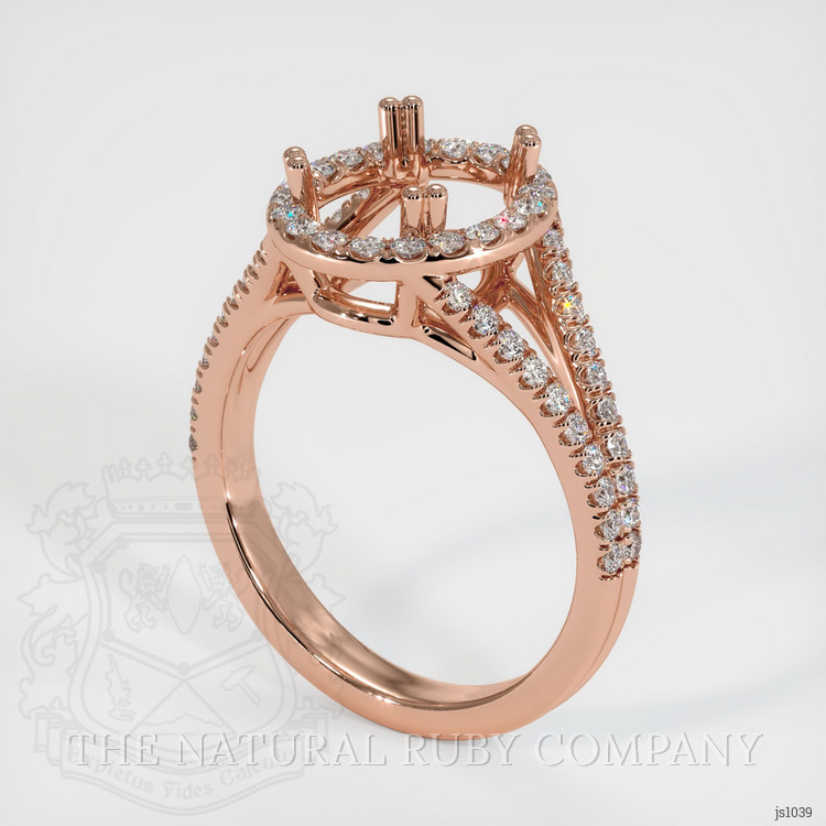 14K Rose Gold Pave Ring Setting
