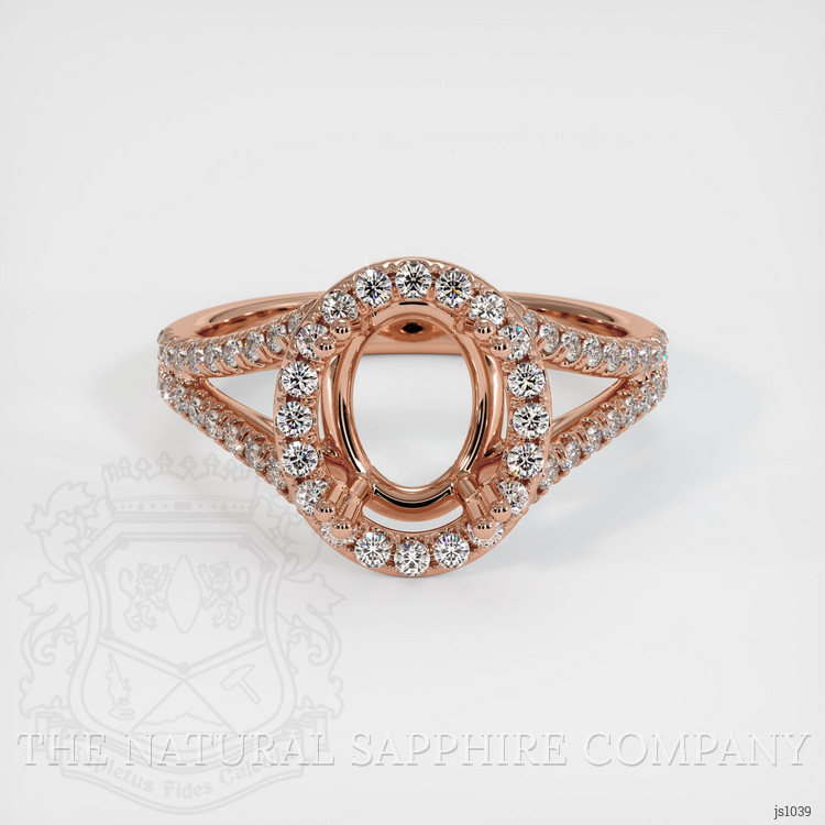 14K Rose Gold Pave Ring Setting