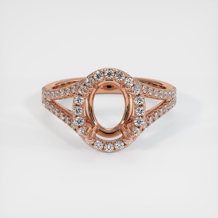 14K Rose Gold Pave Ring Setting