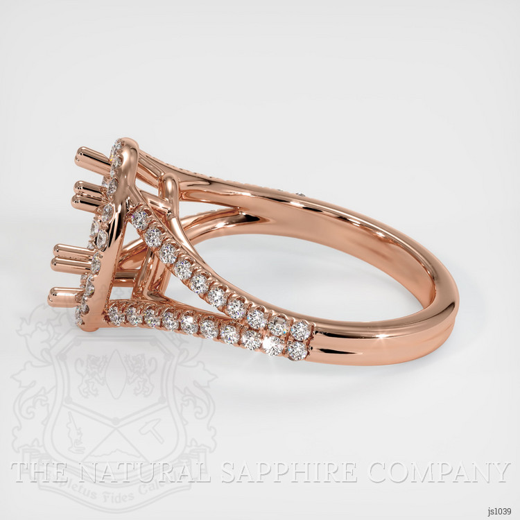 14K Rose Gold Pave Ring Setting