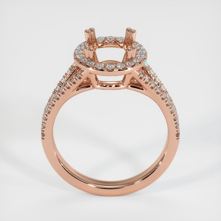 14K Rose Gold Pave Ring Setting