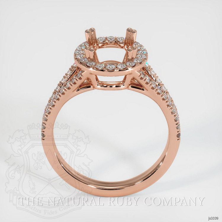 14K Rose Gold Pave Ring Setting
