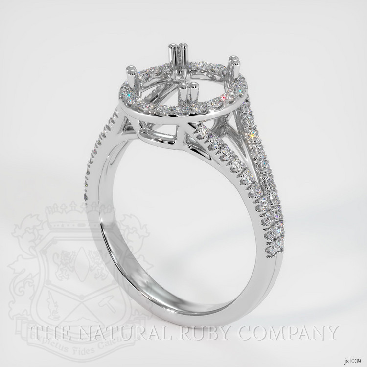 14K White Gold Pave Ring Setting