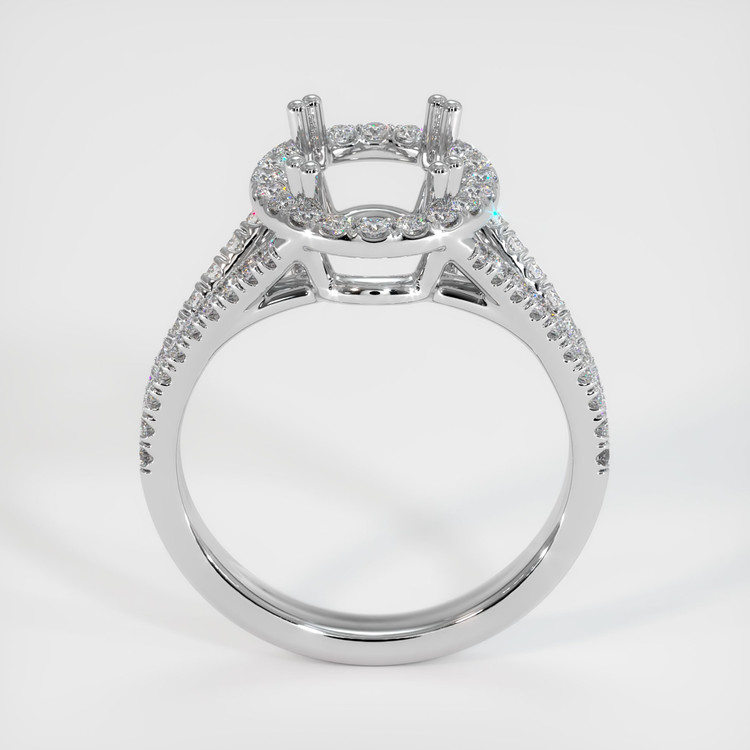 14K White Gold Pave Ring Setting