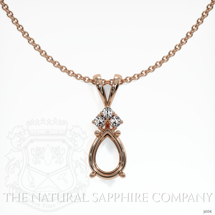 14K Rose Gold Accent Stones Pendant Setting