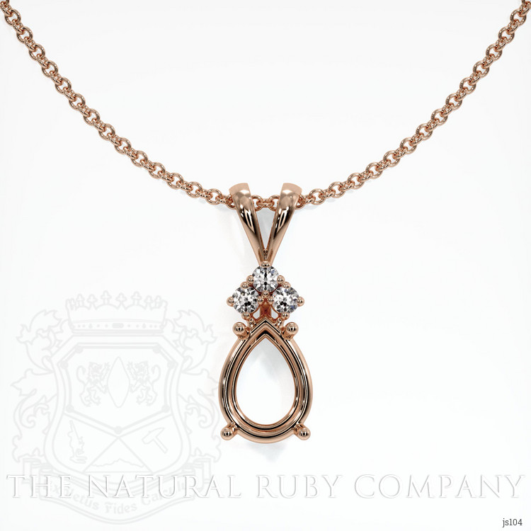 14K Rose Gold Accent Stones Pendant Setting