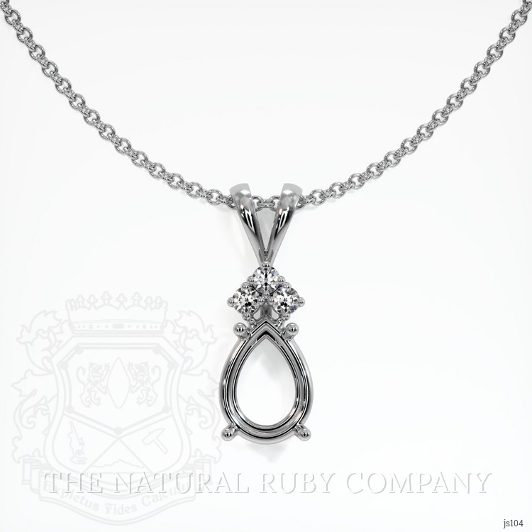 10K White Gold Accent Stones Pendant Setting