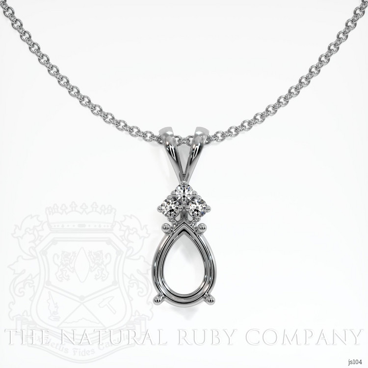 14K White Gold Accent Stones Pendant Setting