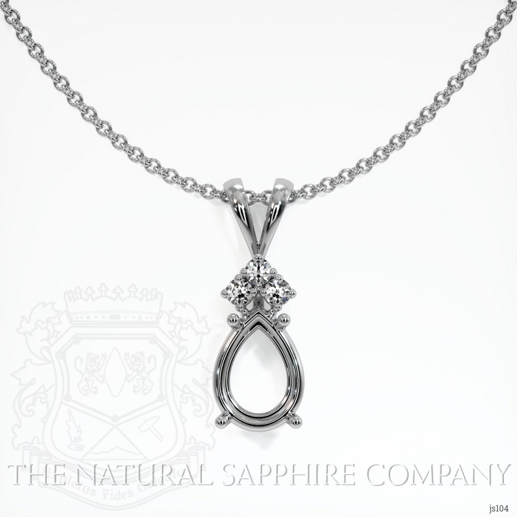 14K White Gold Accent Stones Pendant Setting