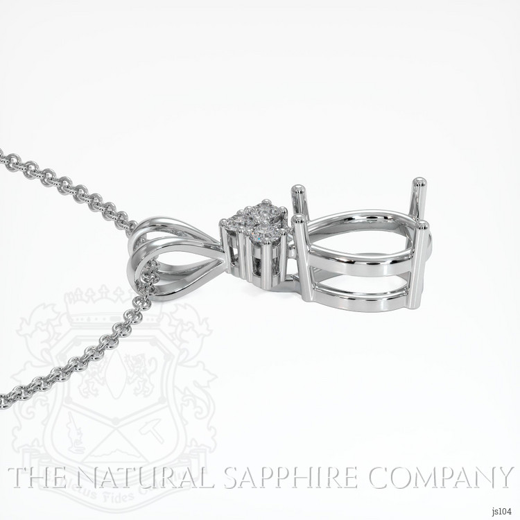 14K White Gold Accent Stones Pendant Setting