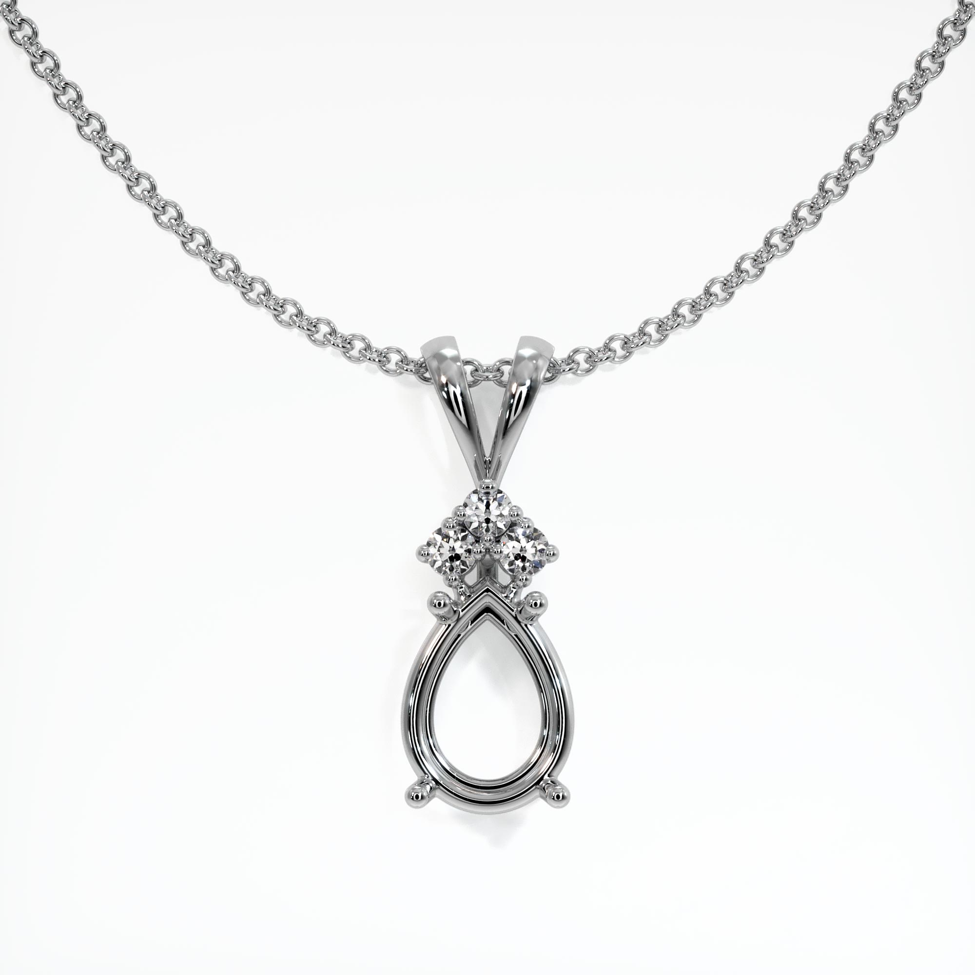 White gold pendant settings without clearance stones