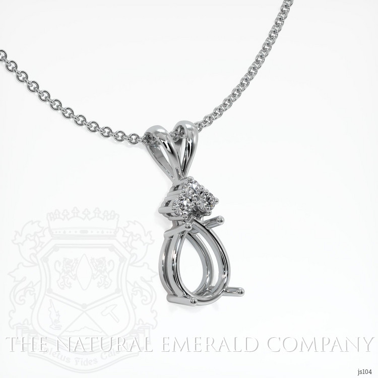 18K White Gold Accent Stones Pendant Setting