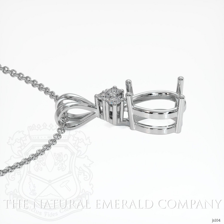 18K White Gold Accent Stones Pendant Setting