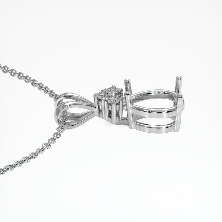 18K White Gold Accent Stones Pendant Setting