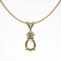 Accent Stones Demantoid Garnet Pendant 1.08 Ct., 14K Yellow Gold Combination Setting
