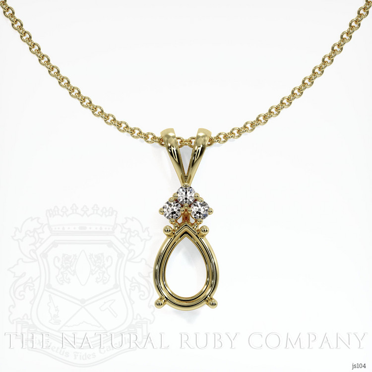 14K Yellow Gold Accent Stones Pendant Setting