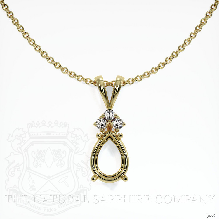 14K Yellow Gold Accent Stones Pendant Setting