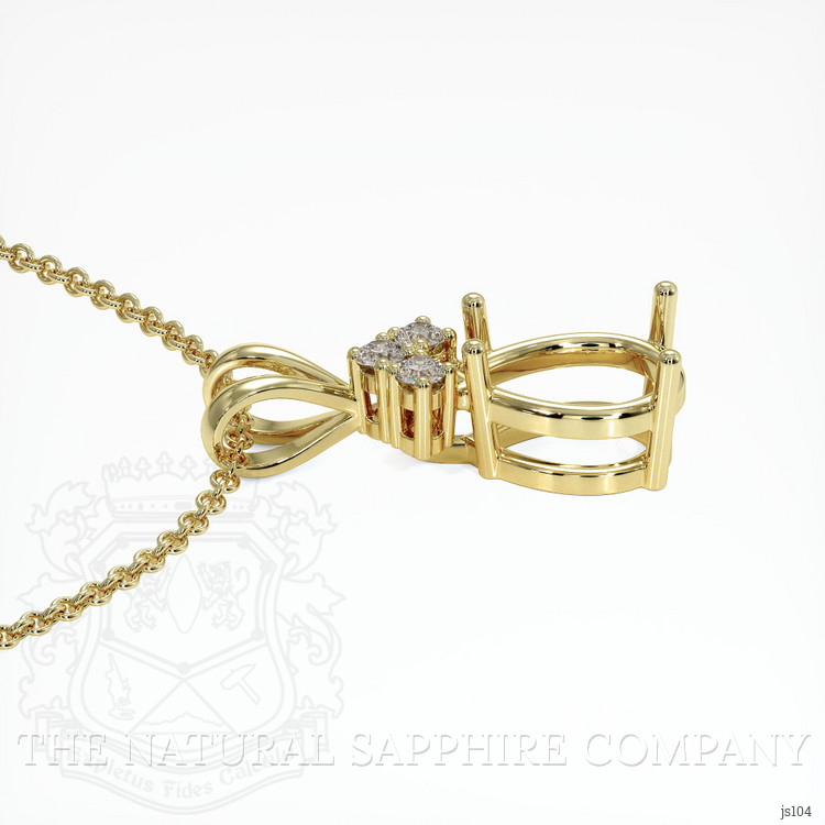14K Yellow Gold Accent Stones Pendant Setting