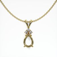 18K Yellow Gold Accent Stones Pendant Setting Video