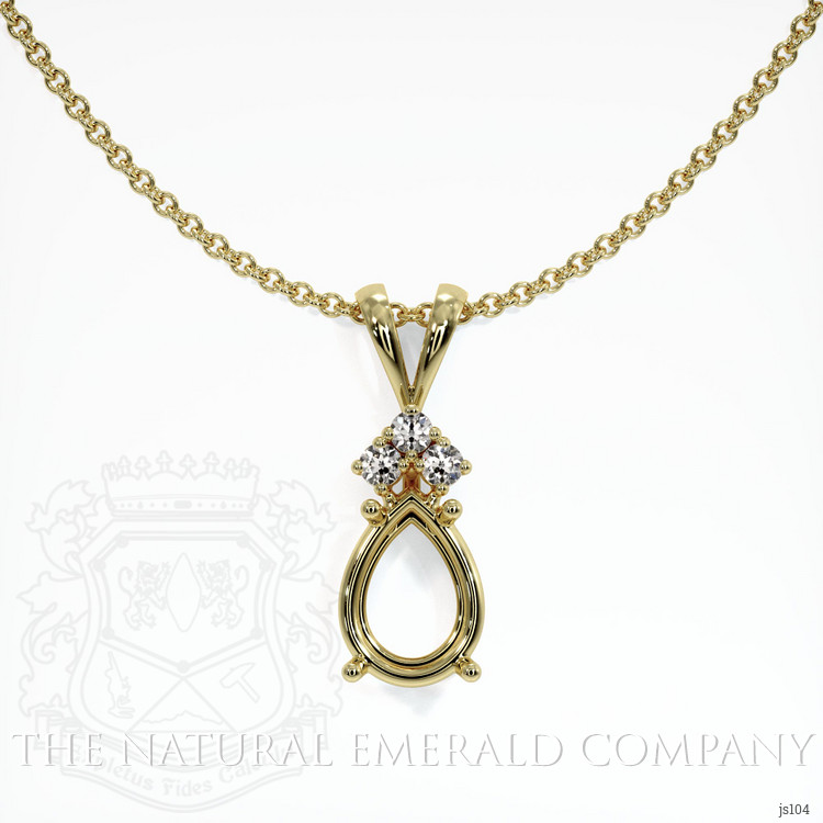 18K Yellow Gold Accent Stones Pendant Setting