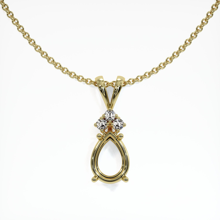 18K Yellow Gold Accent Stones Pendant Setting