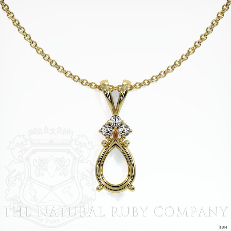 18K Yellow Gold Accent Stones Pendant Setting