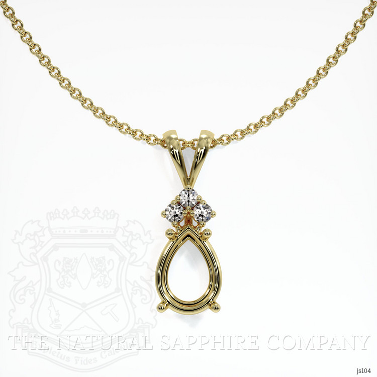 18K Yellow Gold Accent Stones Pendant Setting