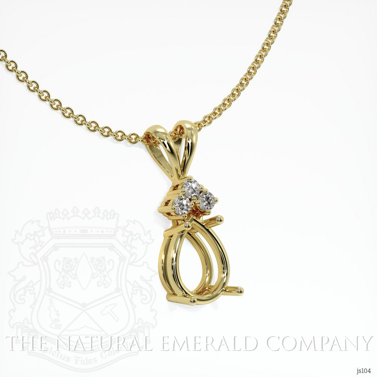 18K Yellow Gold Accent Stones Pendant Setting