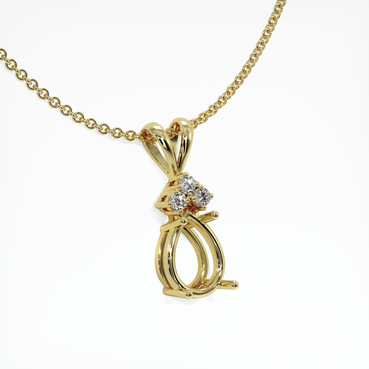 18K Yellow Gold Accent Stones Pendant Setting