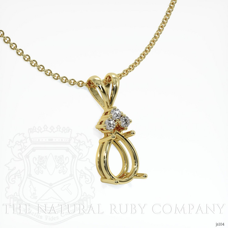 18K Yellow Gold Accent Stones Pendant Setting