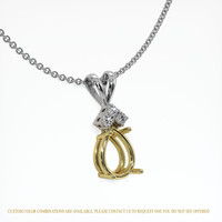 14K Yellow & White Accent Stones Pendant Setting Image
