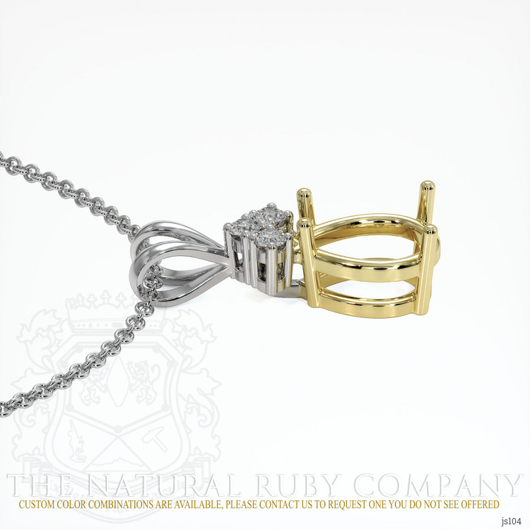 14K Yellow & White Accent Stones Pendant Setting